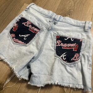 We The Free Women's Atlanta Braves Pocket‎ Denim Cut Off Shorts Size U.S. 25